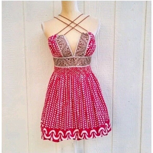 plenty by tracy reese polka dot printed strappy dress wmns sz 8 - Picture 1 of 3